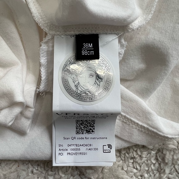 Authentic Versace Kids Greca-trim logo-print T-shirt dress 36M - Picture 6 of 8